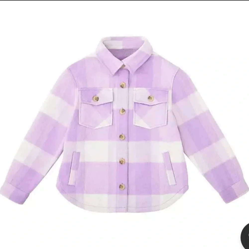 Children's Purple Checkered Denim Jacket